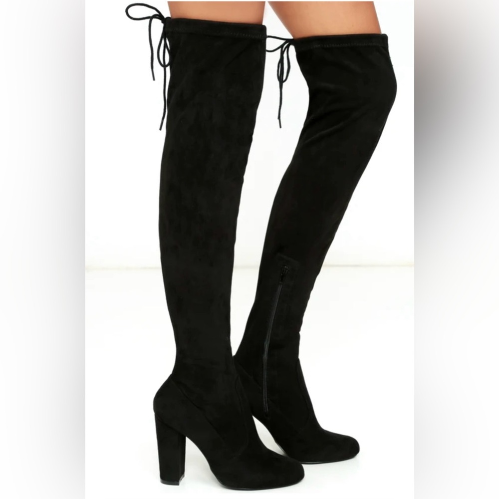 Lulu's Black Over the Knee Boots